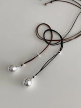 BOLD DROP LEATHER NECKLACE