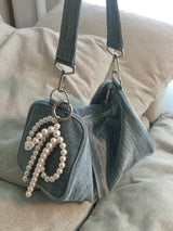 BIG RIBBON PEARL KEY RING