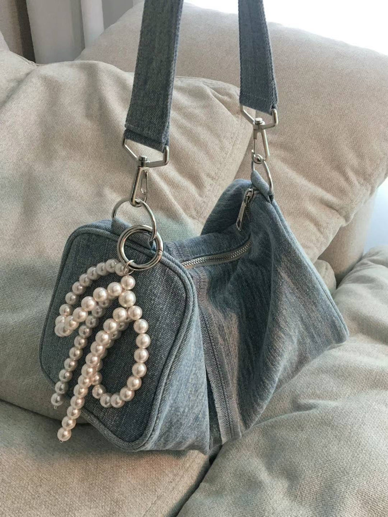 BIG RIBBON PEARL KEY RING
