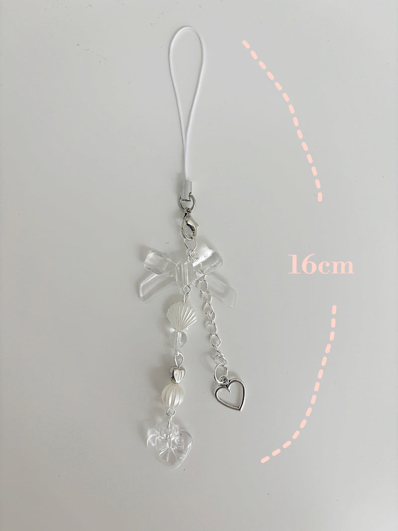 CLEAR RIBBON KEY CHAIN