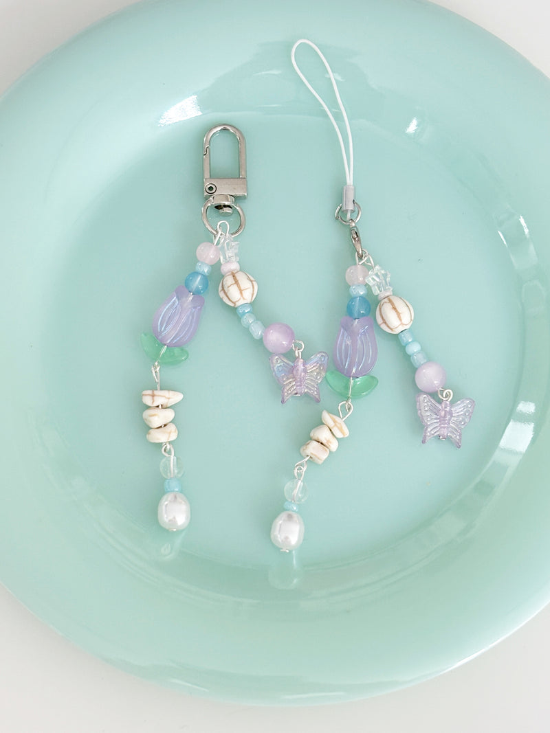 PURPLE FLOWER KEY CHAIN