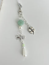 GREEN SILVER CLOVER KEY CHAIN