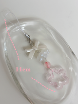 PINK STAR RIBBON KEY CHAIN