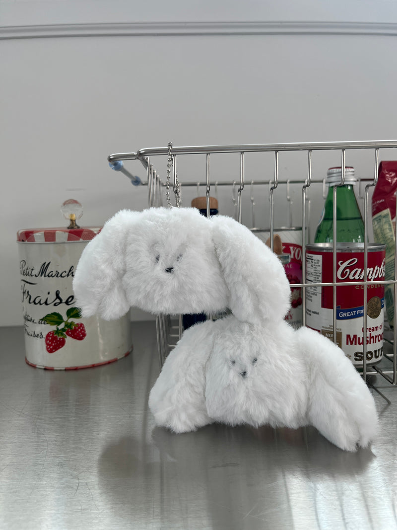 WHITE DOGGY KEY RING