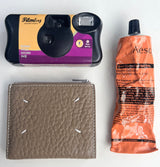 STITCHES LEATHER HALF WALLET