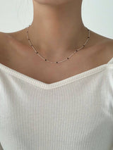 BLACK BALL N SILVER NECKLACE