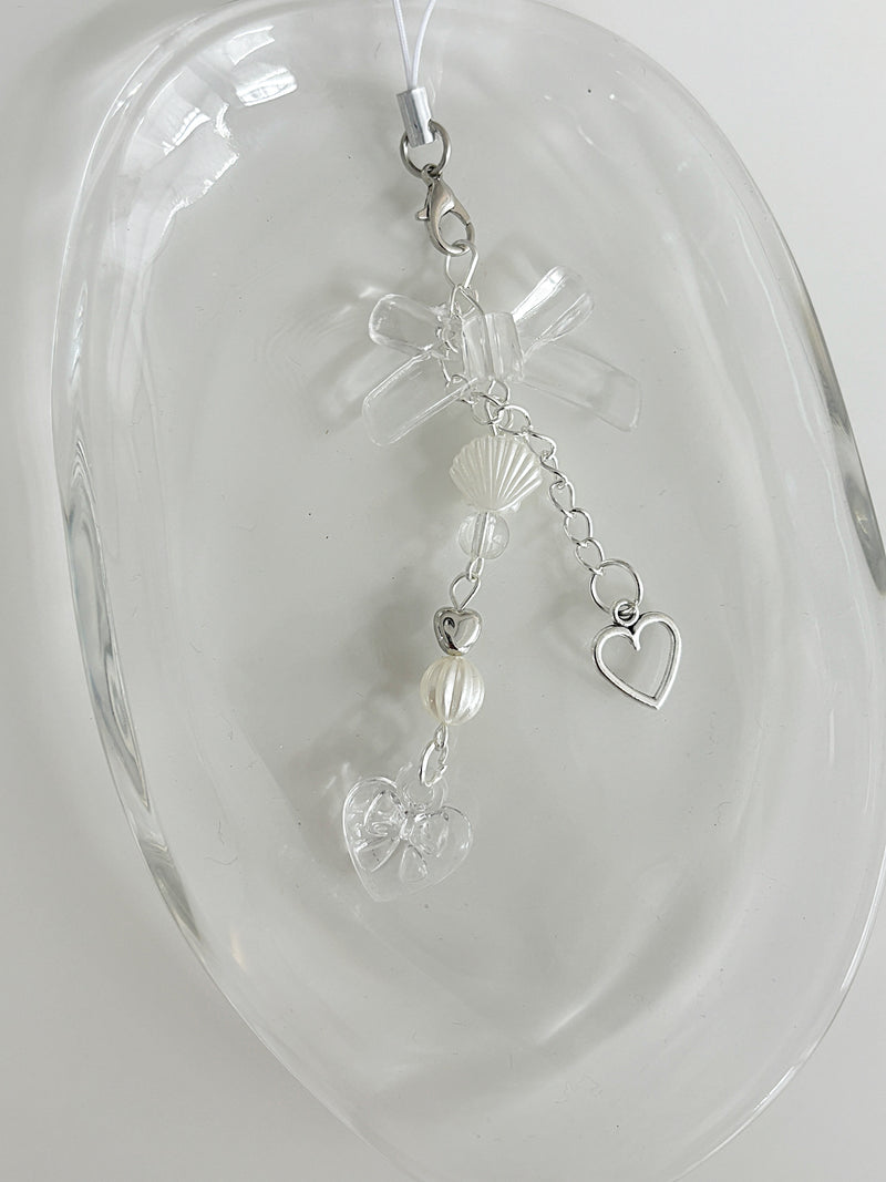 CLEAR RIBBON KEY CHAIN