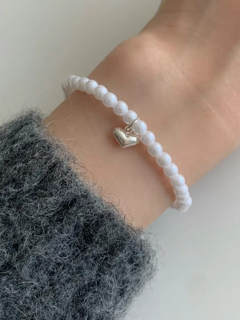 HEART BALL&PEARL BRACELET