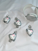 SILVER CAR RIBBON KEY RING