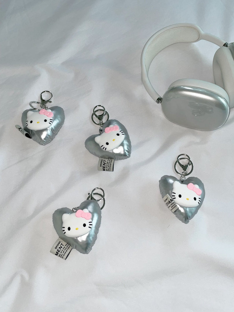 SILVER CAR RIBBON KEY RING