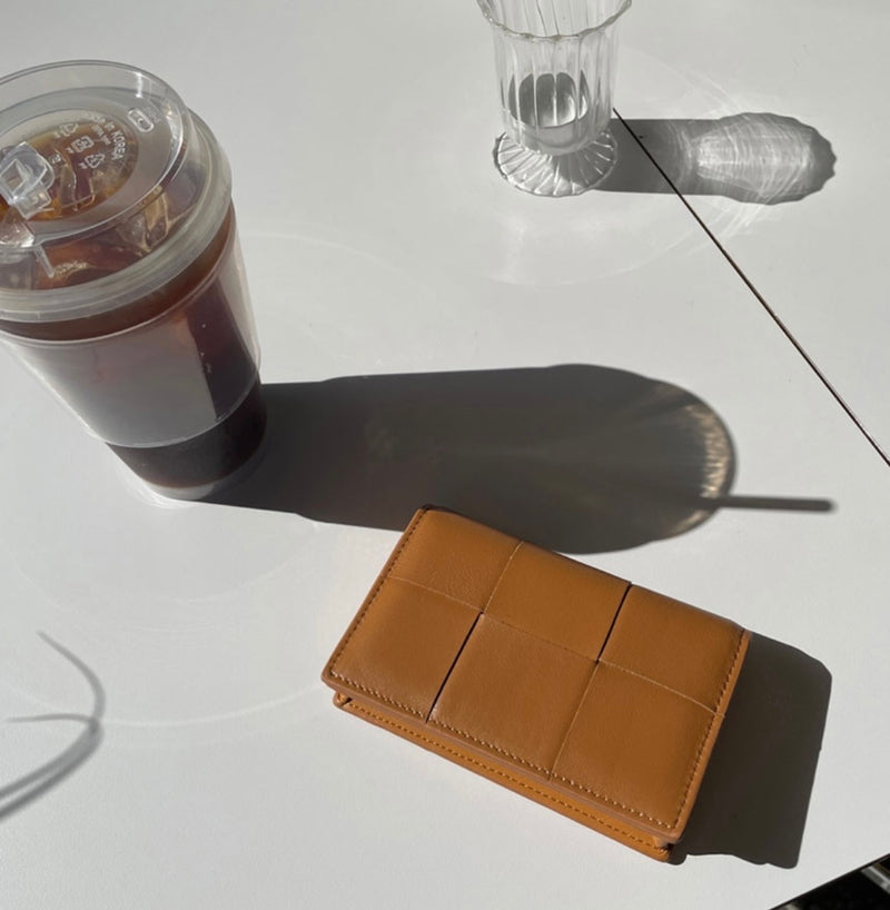 MESH REAL LEATHER CARD WALLET