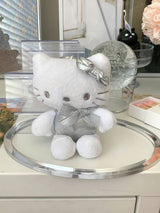 SILVER KITTY KEY RING