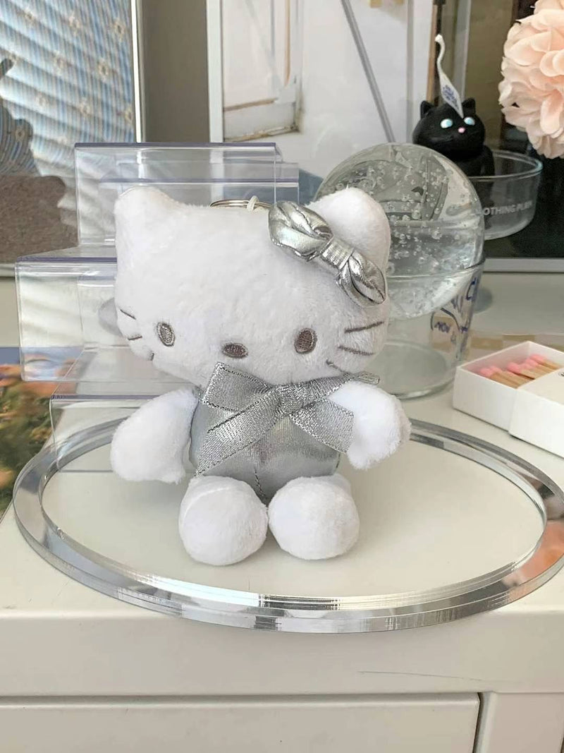 SILVER KITTY KEY RING