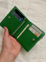 STITCHES LEATHER HALF WALLET