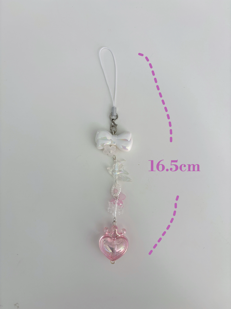 PINK CROWN HEART KEY CHAIN