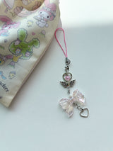 PINK SILVER WING KEY CHAIN