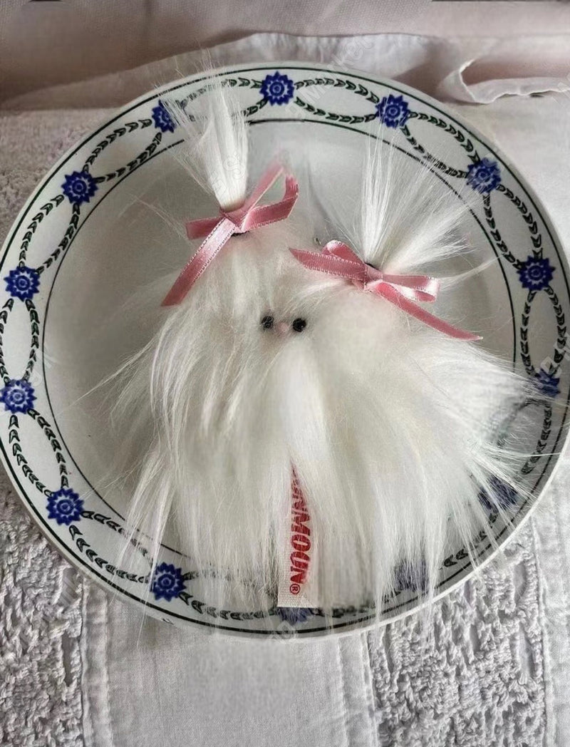 FURRY RIBBON KEY RING & BAG CHARM