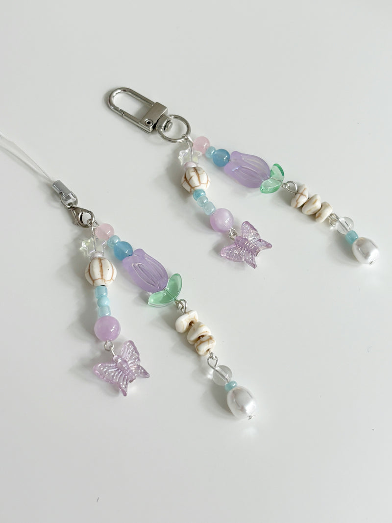 PURPLE FLOWER KEY CHAIN