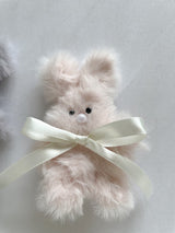 FUR RIBBON RABBIT KEY RING