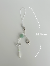 GREEN SILVER CLOVER KEY CHAIN