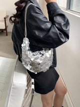 SEQUINS CHAIN HOBO BAG