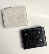 STITCHES LEATHER HALF WALLET