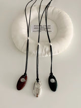 HOLLOW STONE LONG NECKLACE