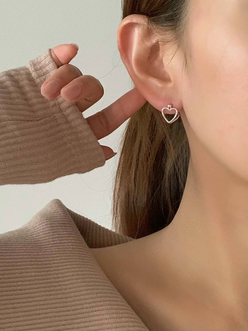 HEART HOOP EARRINGS
