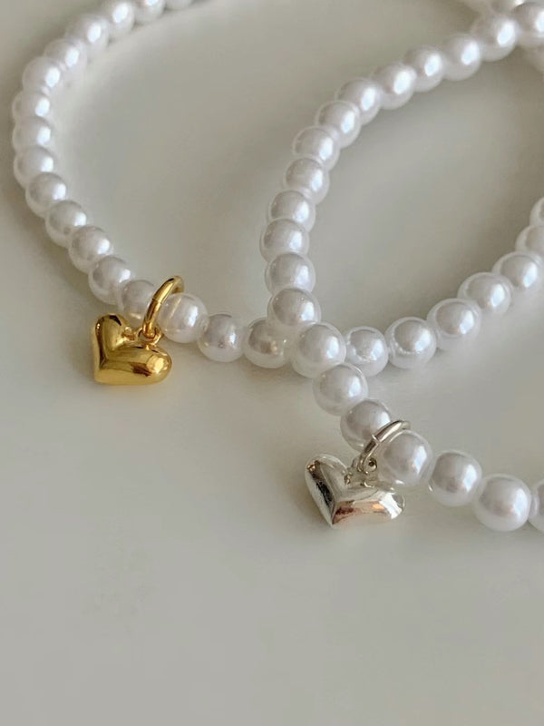 HEART BALL&PEARL BRACELET