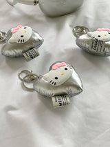 SILVER CAR RIBBON KEY RING