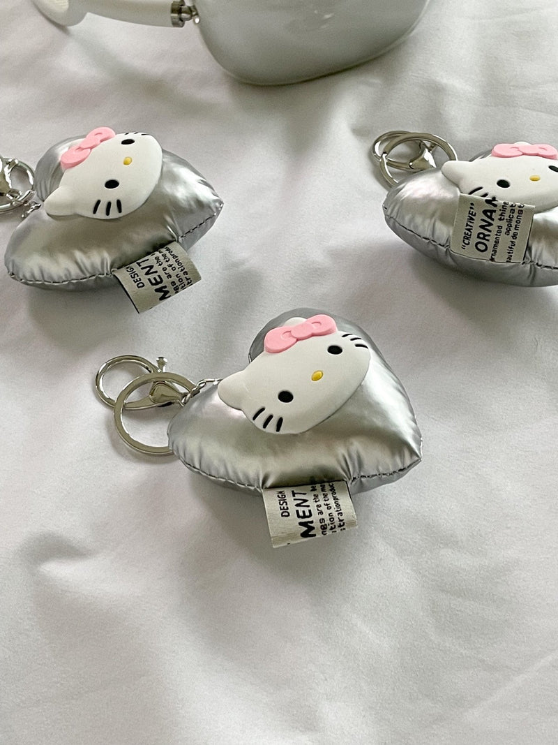 SILVER CAR RIBBON KEY RING