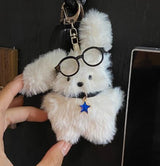 FLUFFY GLASSES KEY RING & BAG CHARM