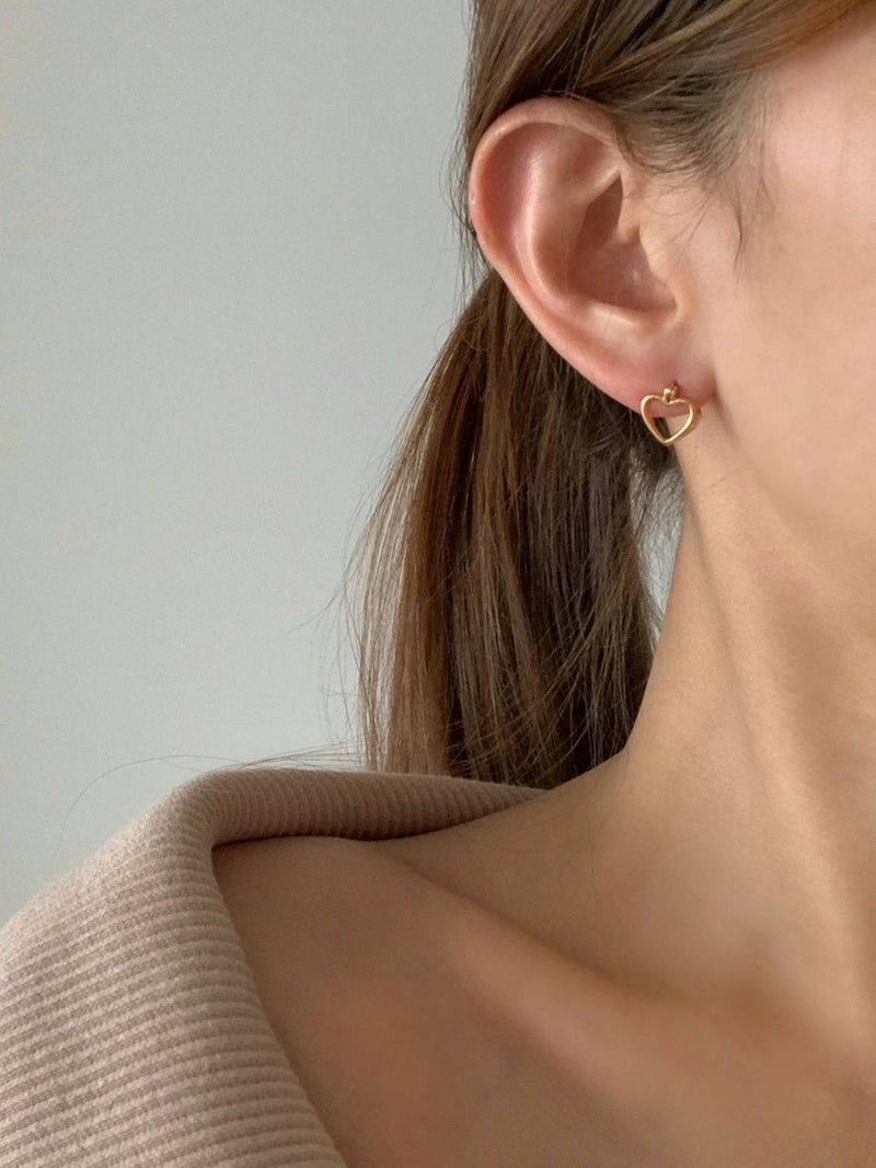 HEART HOOP EARRINGS