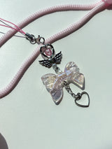 PINK SILVER WING KEY CHAIN