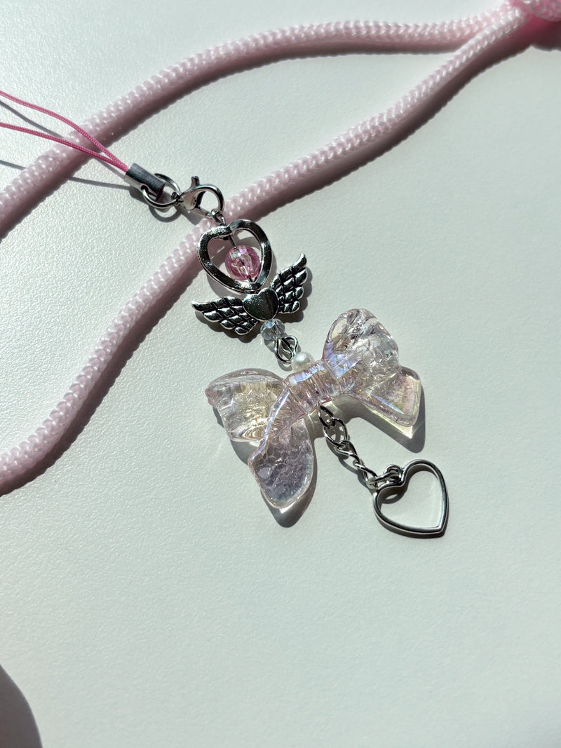 PINK SILVER WING KEY CHAIN