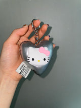 SILVER CAR RIBBON KEY RING