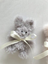 FUR RIBBON RABBIT KEY RING