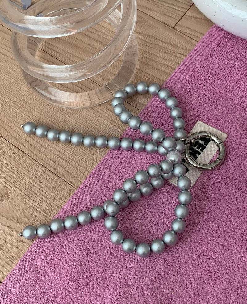 BIG RIBBON PEARL KEY RING