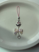 PINK SILVER WING KEY CHAIN