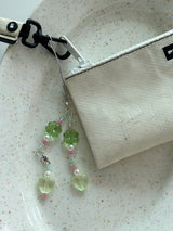 TWO GREEN CLOVER KEY CHAIN