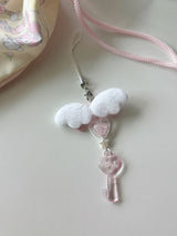 WHITE WING PINK KEY CHAIN