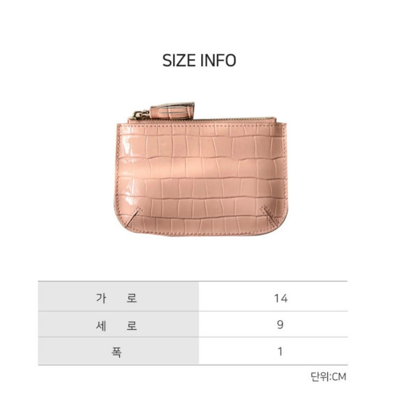 TASSEL ENAMEL WALLET POUCH [Pink]