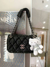 SILVER KITTY KEY RING