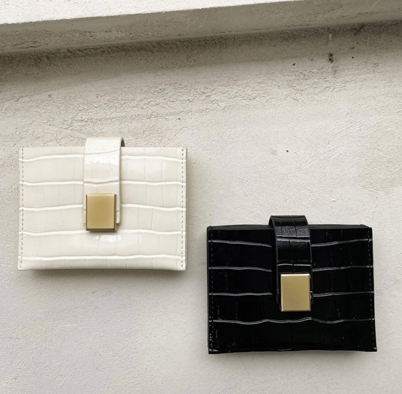 GOLD BUCKLE VERROU CARD WALLET