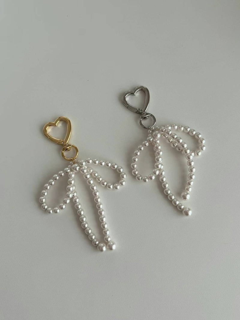 PEARL RIBBON KEY RING