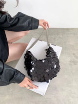 SEQUINS CHAIN HOBO BAG