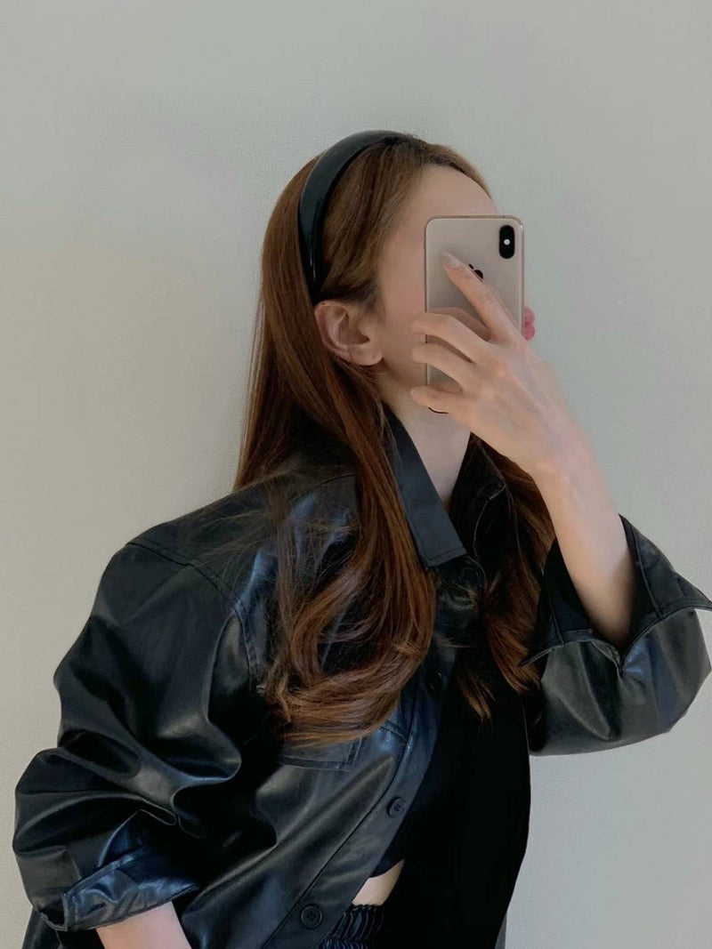 BLACK GLOSSY HAIRBAND