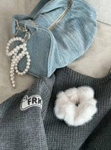 BIG RIBBON PEARL KEY RING