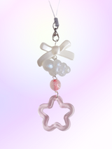 PINK STAR RIBBON KEY CHAIN