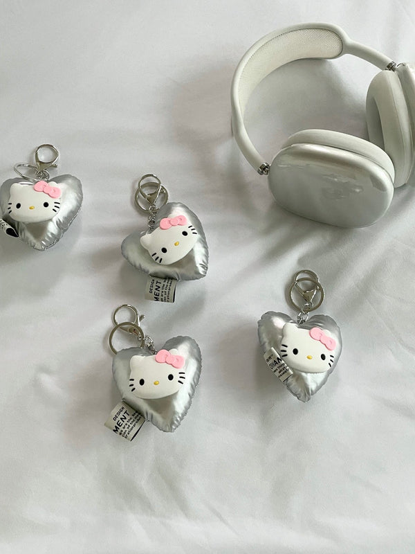 SILVER CAR RIBBON KEY RING